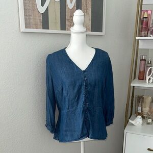 Liz Claiborne Denim Blue Blouse